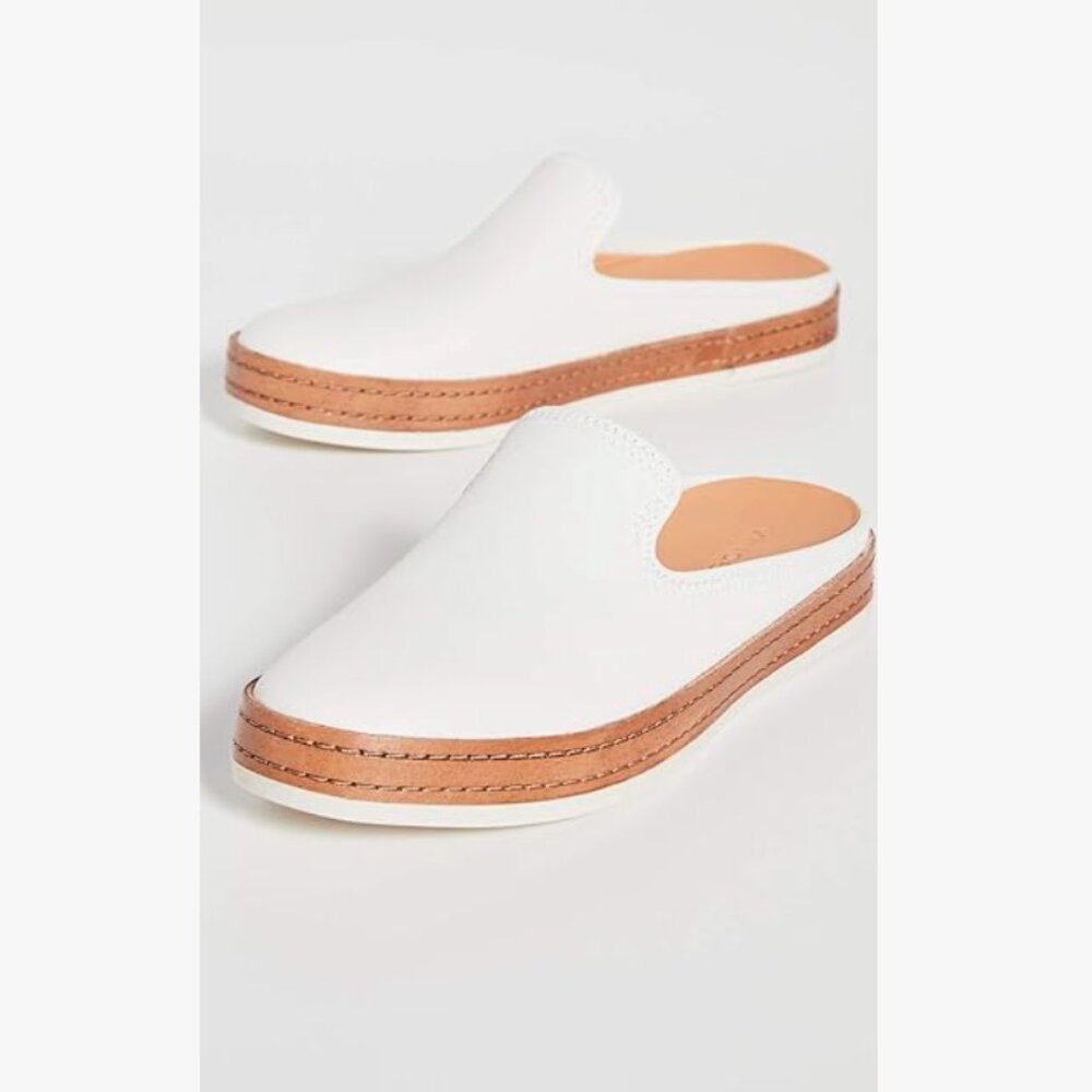 Vince Canella Leather Slip-On Sneakers Slides Mules Optic White 9/39